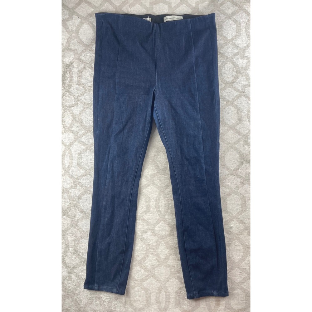 Pilcro Anthropologie Hi-Rise Denim Legging Women 32 Blue Pintuck Seam Stretch